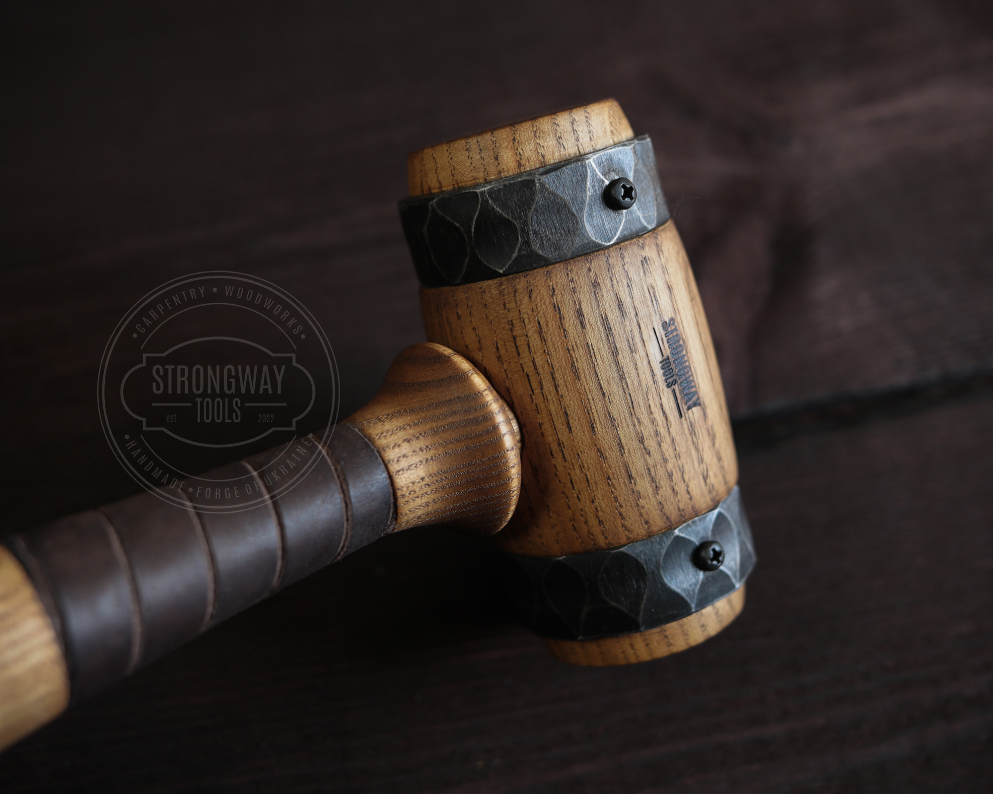 Medium Steel Hooped Wooden Mallet (Hammer)