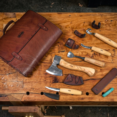 Woodcarving Kit With Leather Organizer