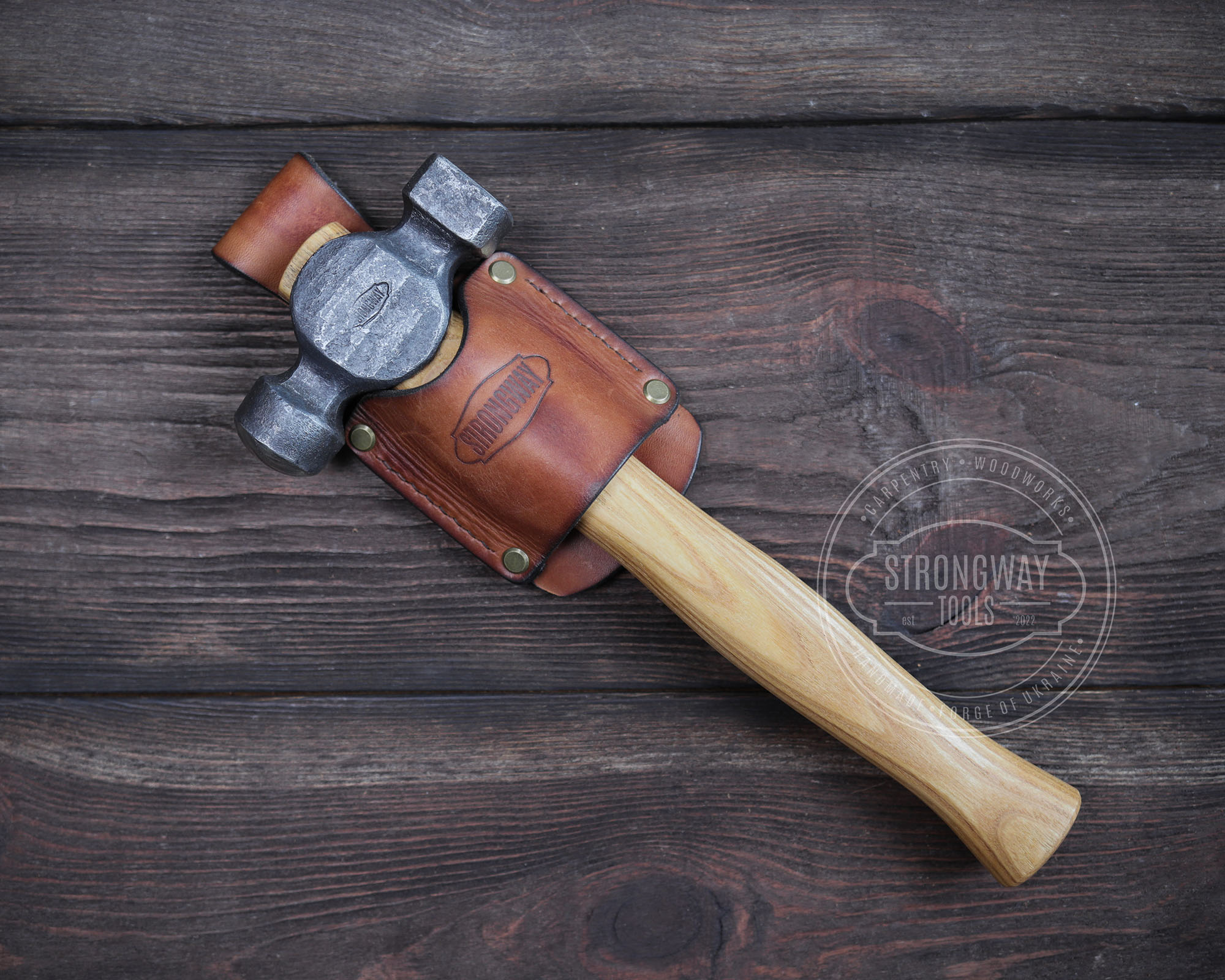 Vintage estwing hammer with leather belt