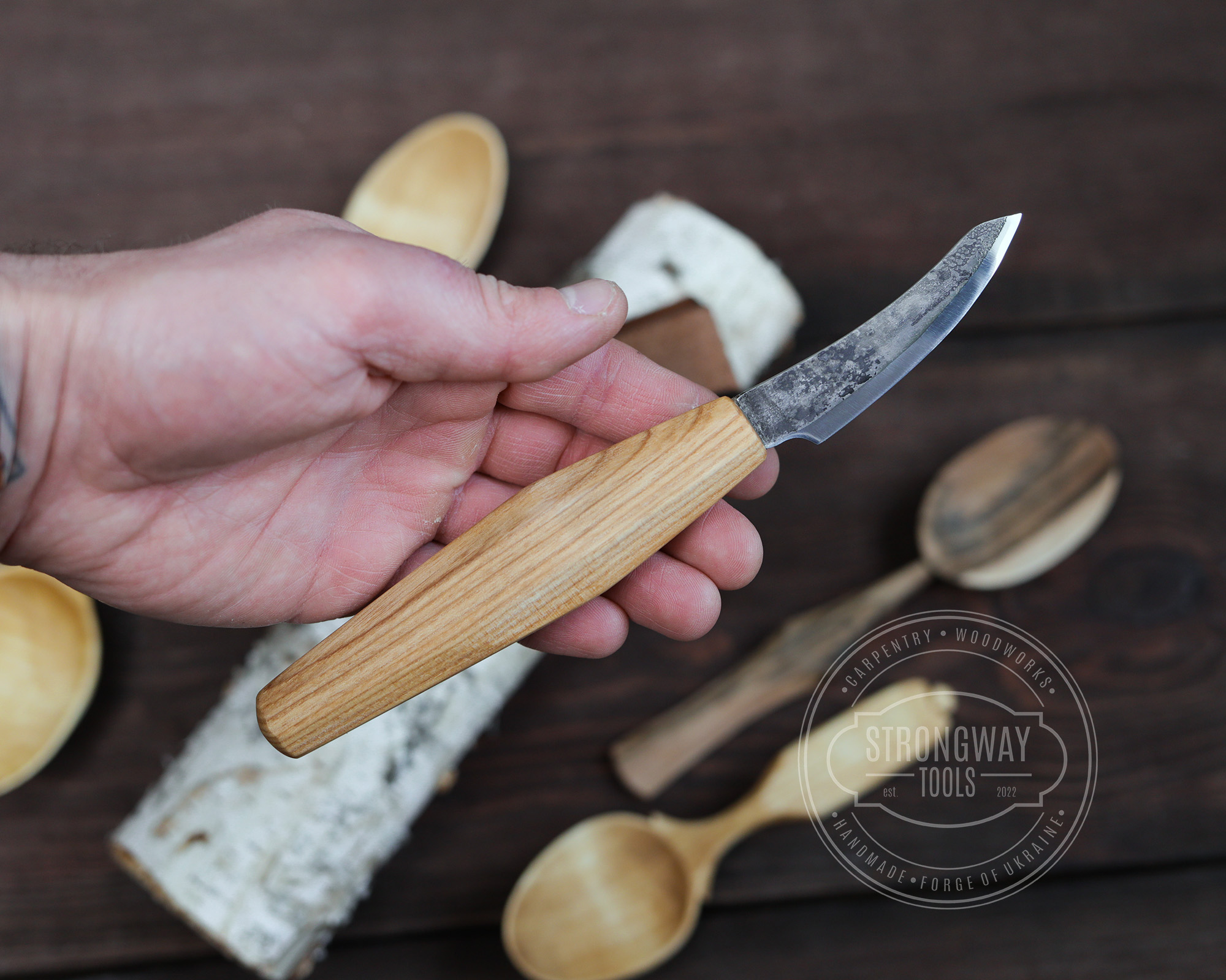 hand forged wood carving sloyd knife