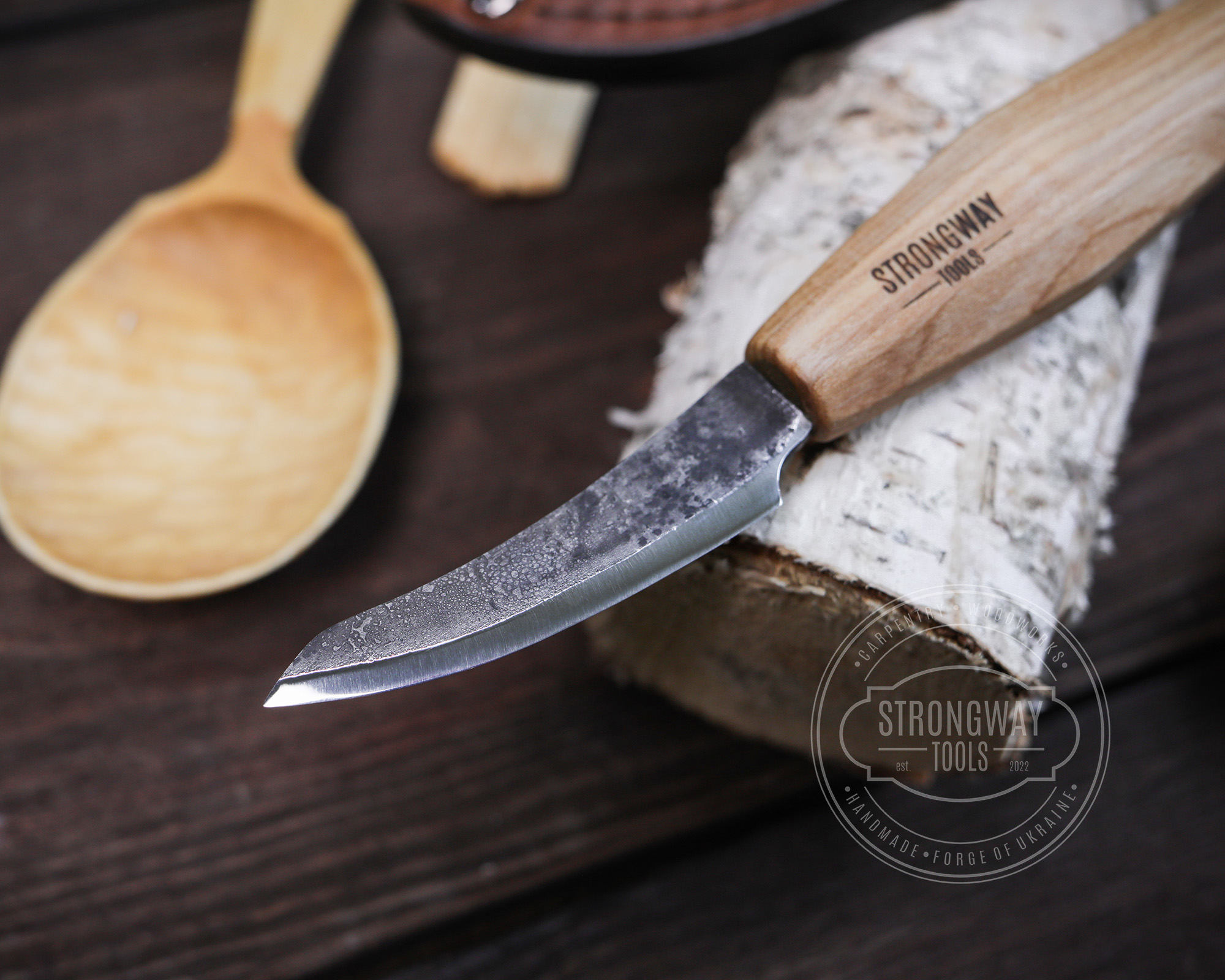 Wood Carving knife with thermo ash wood handle > STRONGWAY TOOLS, L.L.C.