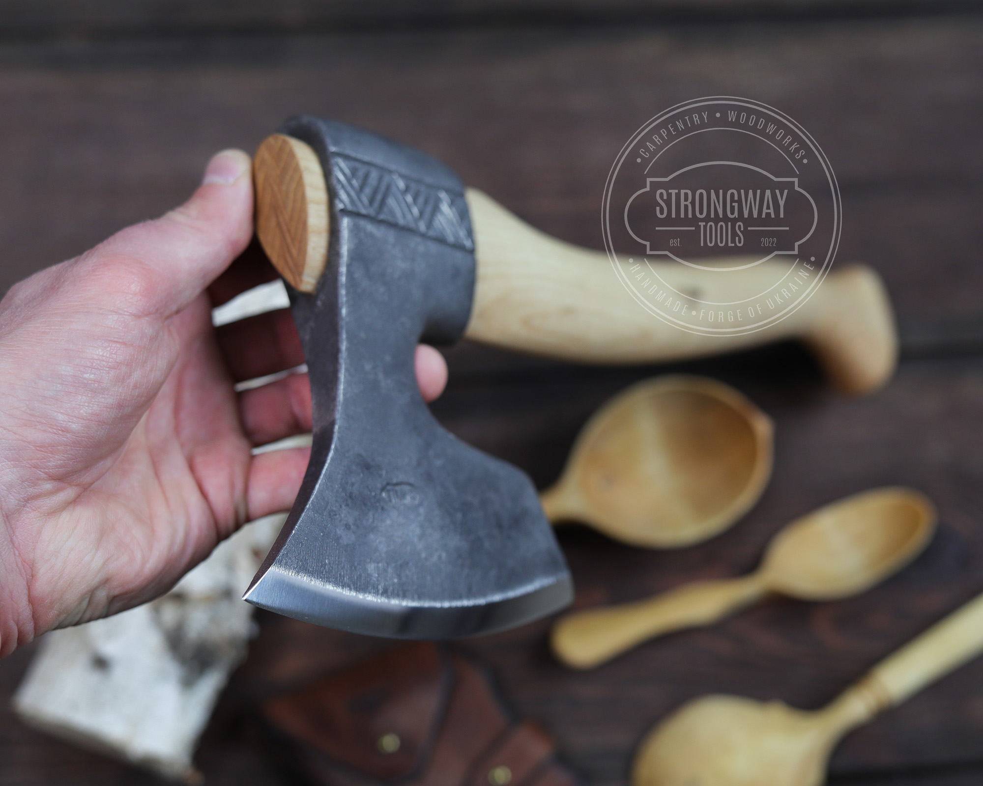 Small Finnish Carving Axe with octagonal handle