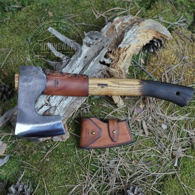 Medium axe with leather on handle STRONGWAY TOOLS, L.L.C.