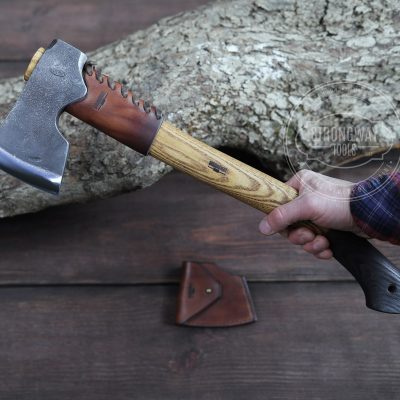 Medium axe with leather on handle 2 STRONGWAY TOOLS, L.L.C.