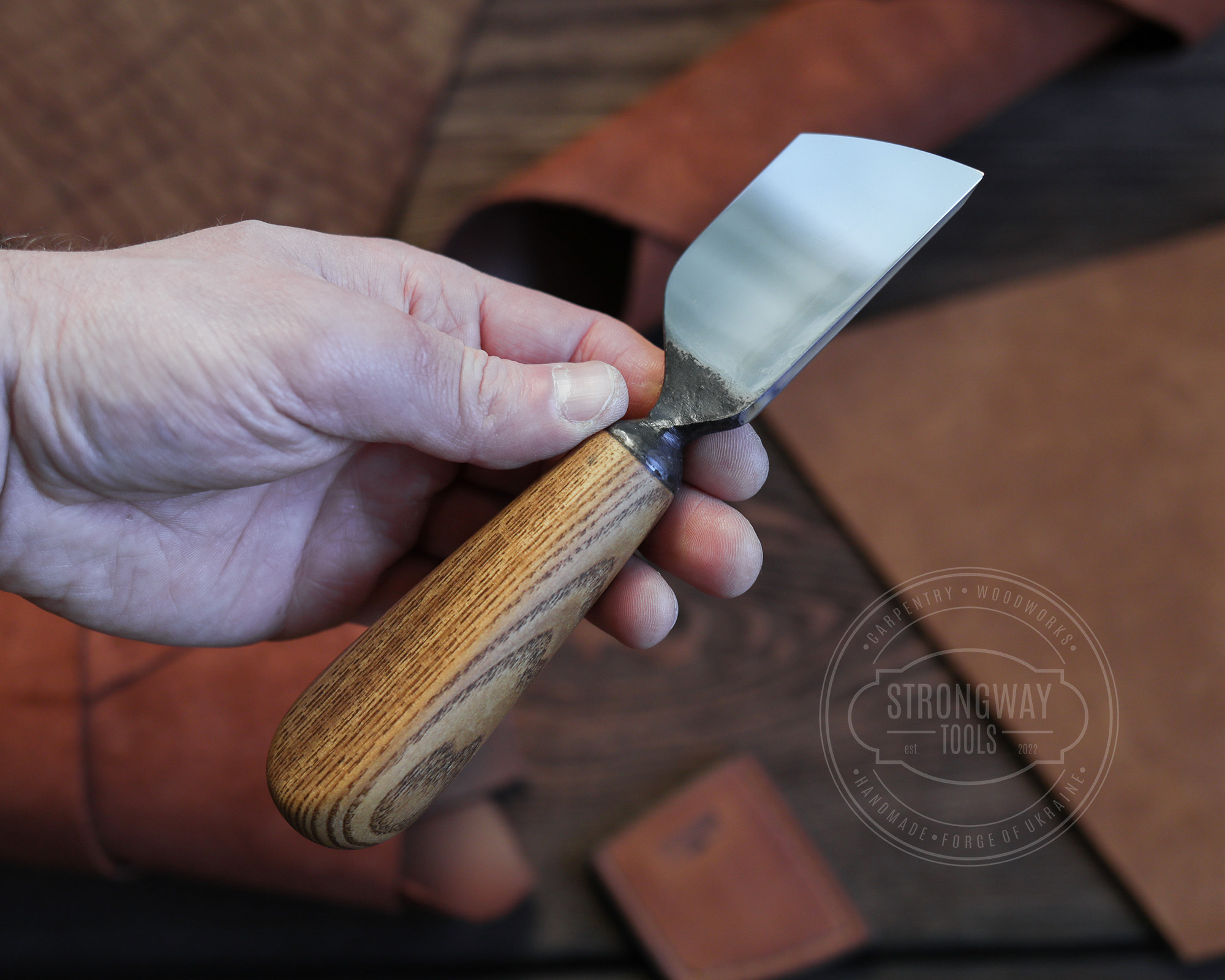 Leather Knife Cutting Knife Edging Knife with Wooden Handle. Leather  Working Skiving Knife for DIY Leather craft - by STAMESKY (Rounded Edge)