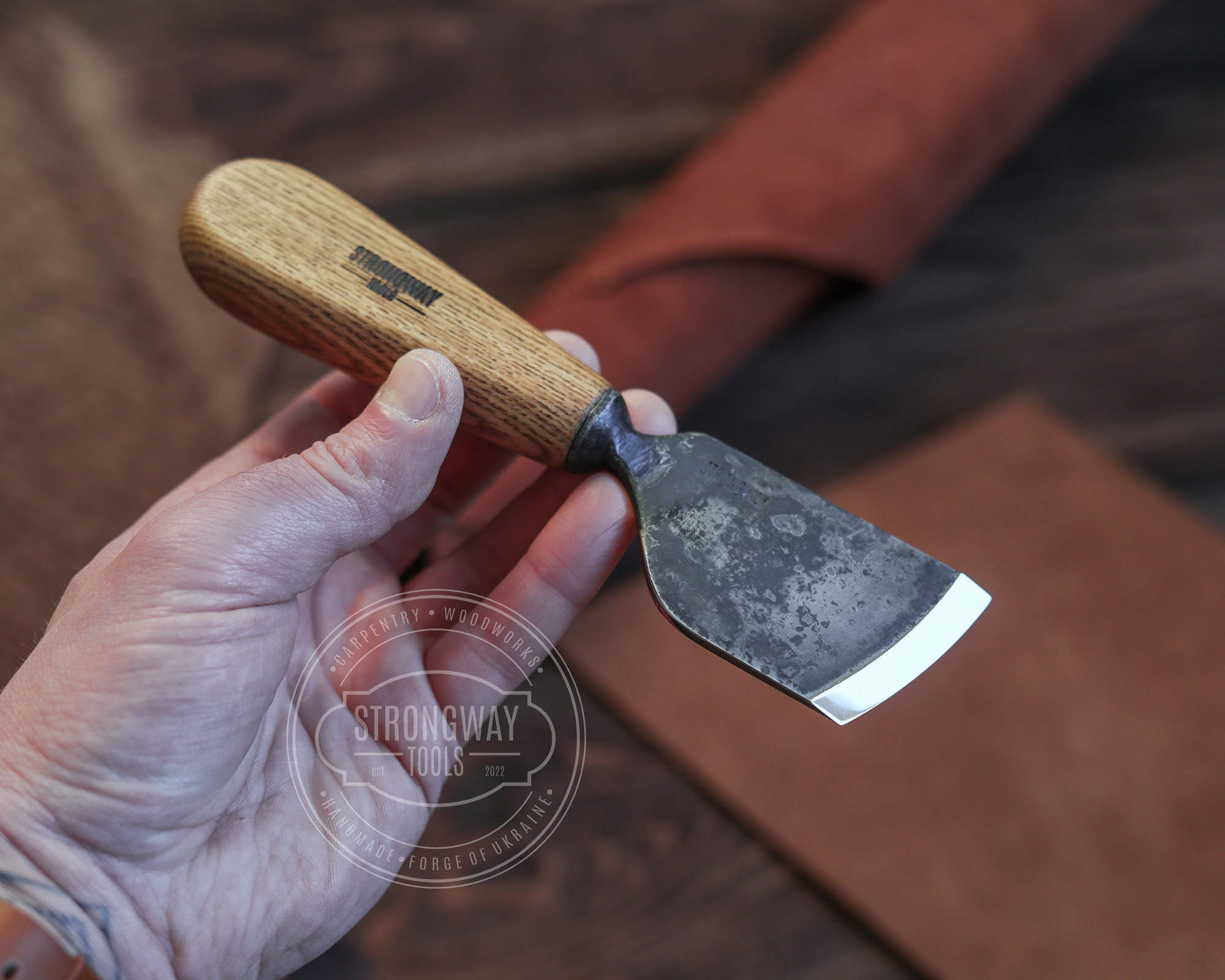 Leather Knife Cutting Knife Edging Knife with Wooden Handle. Leather  Working Skiving Knife for DIY Leather craft - by STAMESKY (Rounded Edge)
