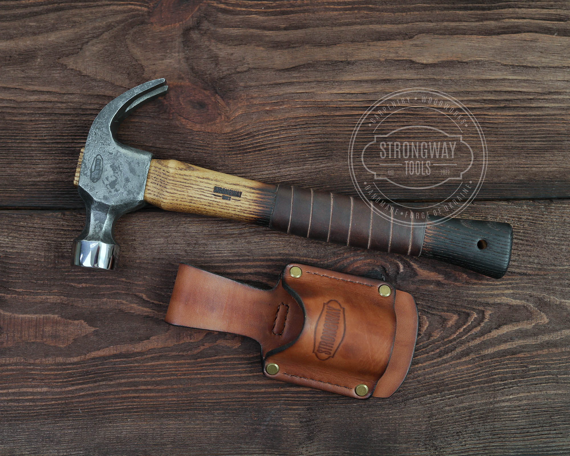 Vintage estwing hammer with leather belt