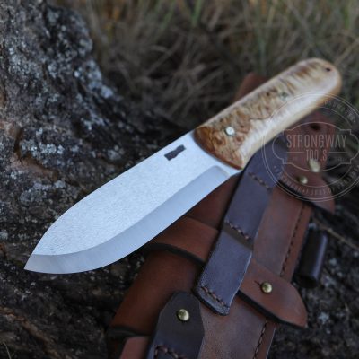 Stainless knife with stabilized Karelian birch handle 4 STRONGWAY TOOLS, L.L.C. 2