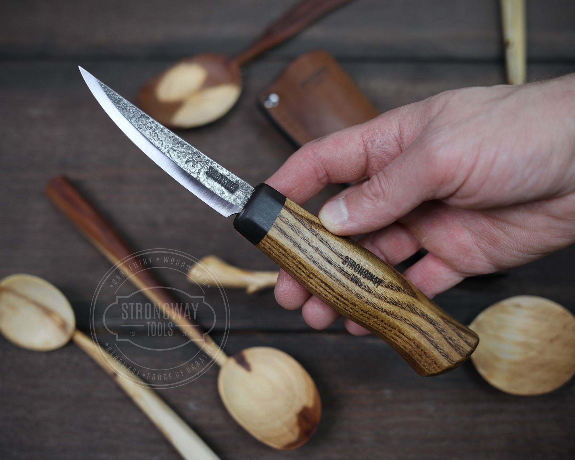 Wood Carving knife with thermo ash wood handle > STRONGWAY TOOLS