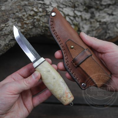 Hand Forged Small maple burl knife STRONGWAY TOOLS, L.L.C.