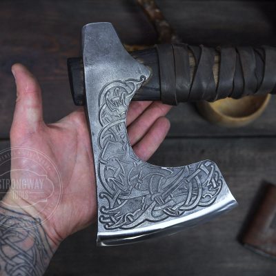 Scandinavian Viking Axe with etching STRONGWAY TOOLS, L.L.C.