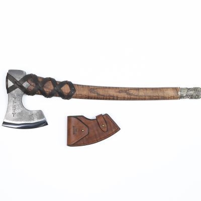 Hand Forged Scandinavian Vikings Head Axe
