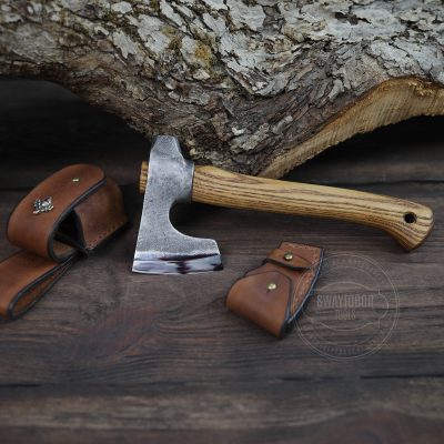 Small Camping axe with leather axe belt loop STRONGWAY TOOLS, L.L.C.