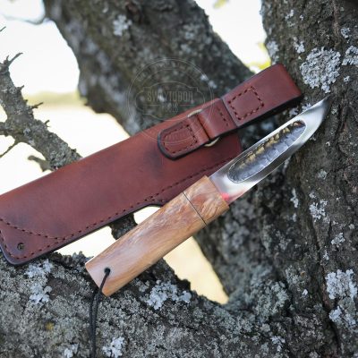 Handmade Knife Stabilized Karelian Birch Handle, Custom Fixed Blade, Hunting Knife, Bushcraft Knife, Outdoor Survival Knife, Gift for Him
