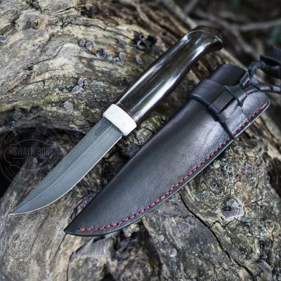 Damascus Steel Bushcraft Knife | Fixed Blade | Camping Knife with Leather Sheath | Survival Knife for Outdoor | Hunting Knife | EDC Knife