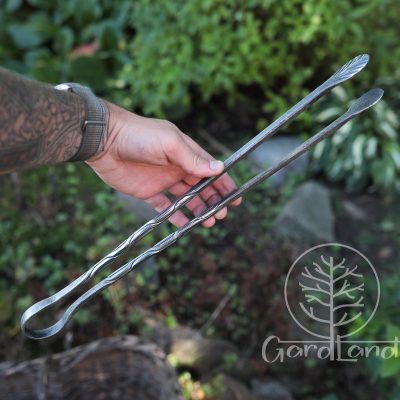 Hand Crafted Meat BBQ Tongs Campfire, Smoker, Outdoor Cooking Accessory