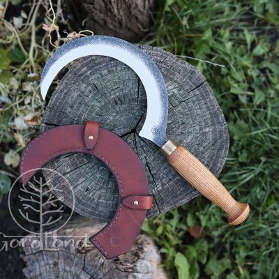 Hand Forged Garden Sickle, Large garden sickle, Carbon steel sickle, Gardening tools, Weeding sickle, Harvesting sickle, Rustic farm tool