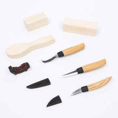 Hand Forged Wood Carving Knife Set – Whittling & Spoon Carving Tools with Wooden Handles – Handmade Craft Knives
