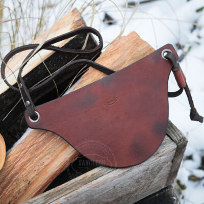 Small Leather Breast Plate with Adjustable Belt – Handmade Genuine Leather Protective Chest Guard for Woodworking, Bushcraft & Blacksmith Work