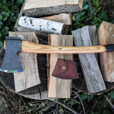 Hand Forged Carpenter Axe – Handmade Bushcraft & Woodworking Hatchet, 52100 Steel, Ash Wood Handle