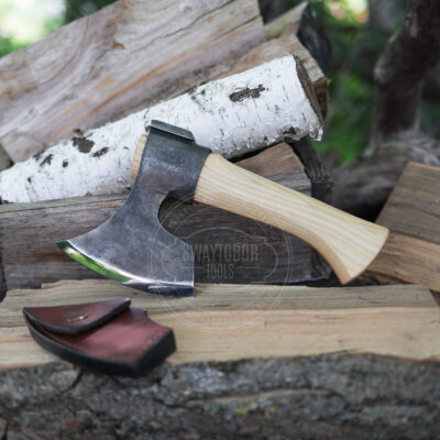 Small Hand Forged 52100 Steel Carving Axe | Bushcraft Hatchet
